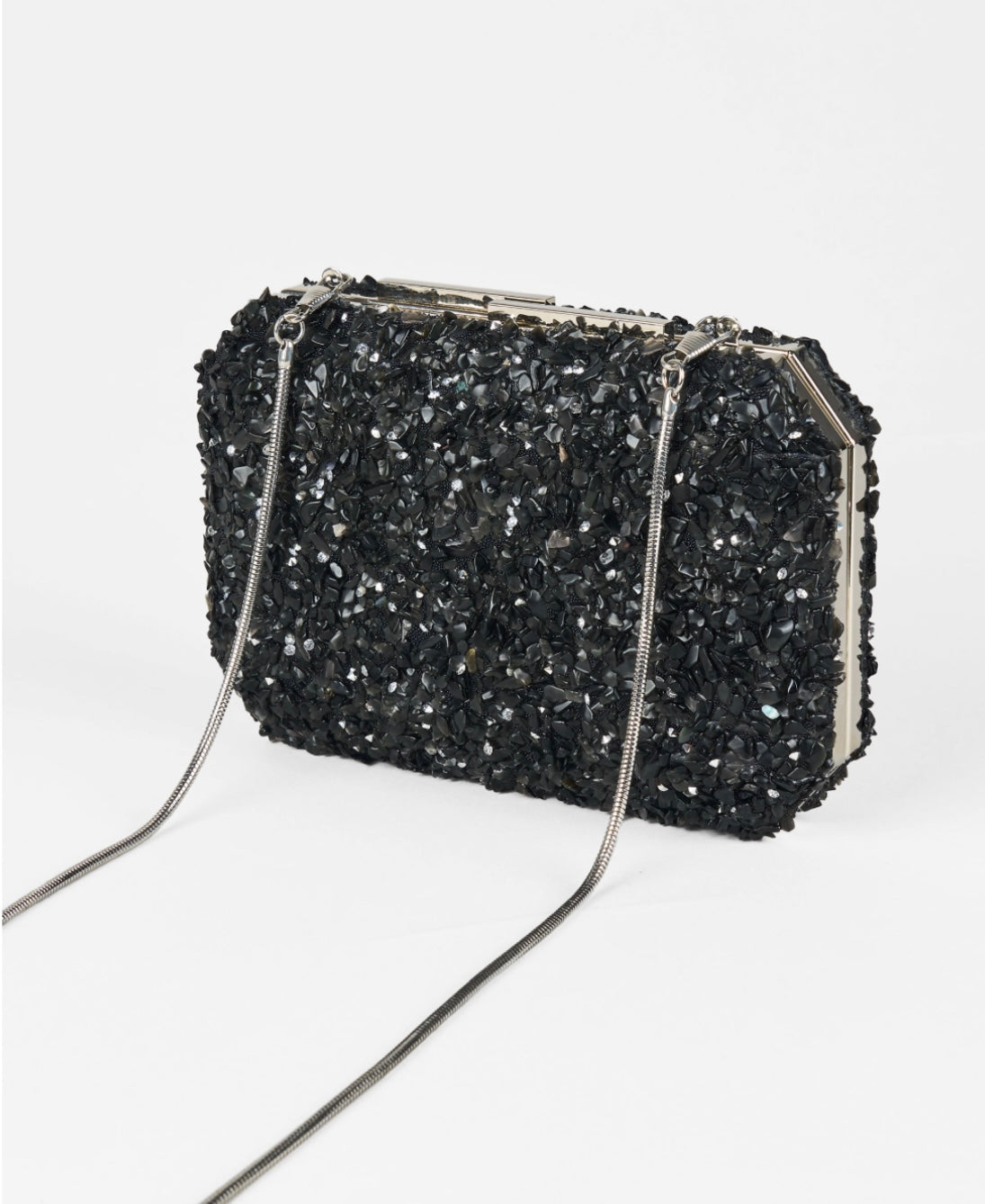 CLUTCH BAG RHINESTONES BLACK
