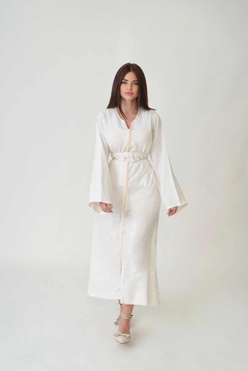 Amalya White Sequins