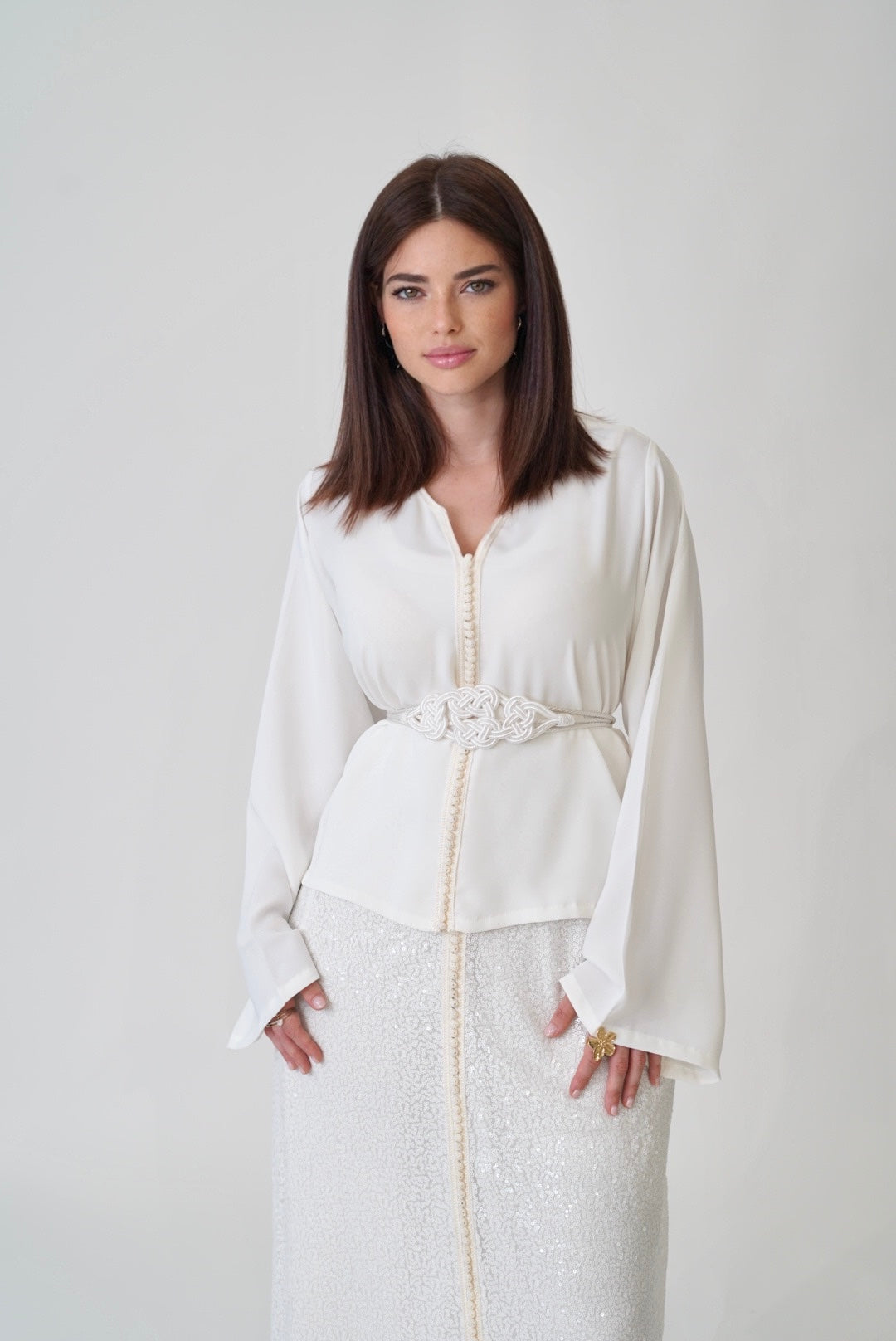 Amalya White Sequins