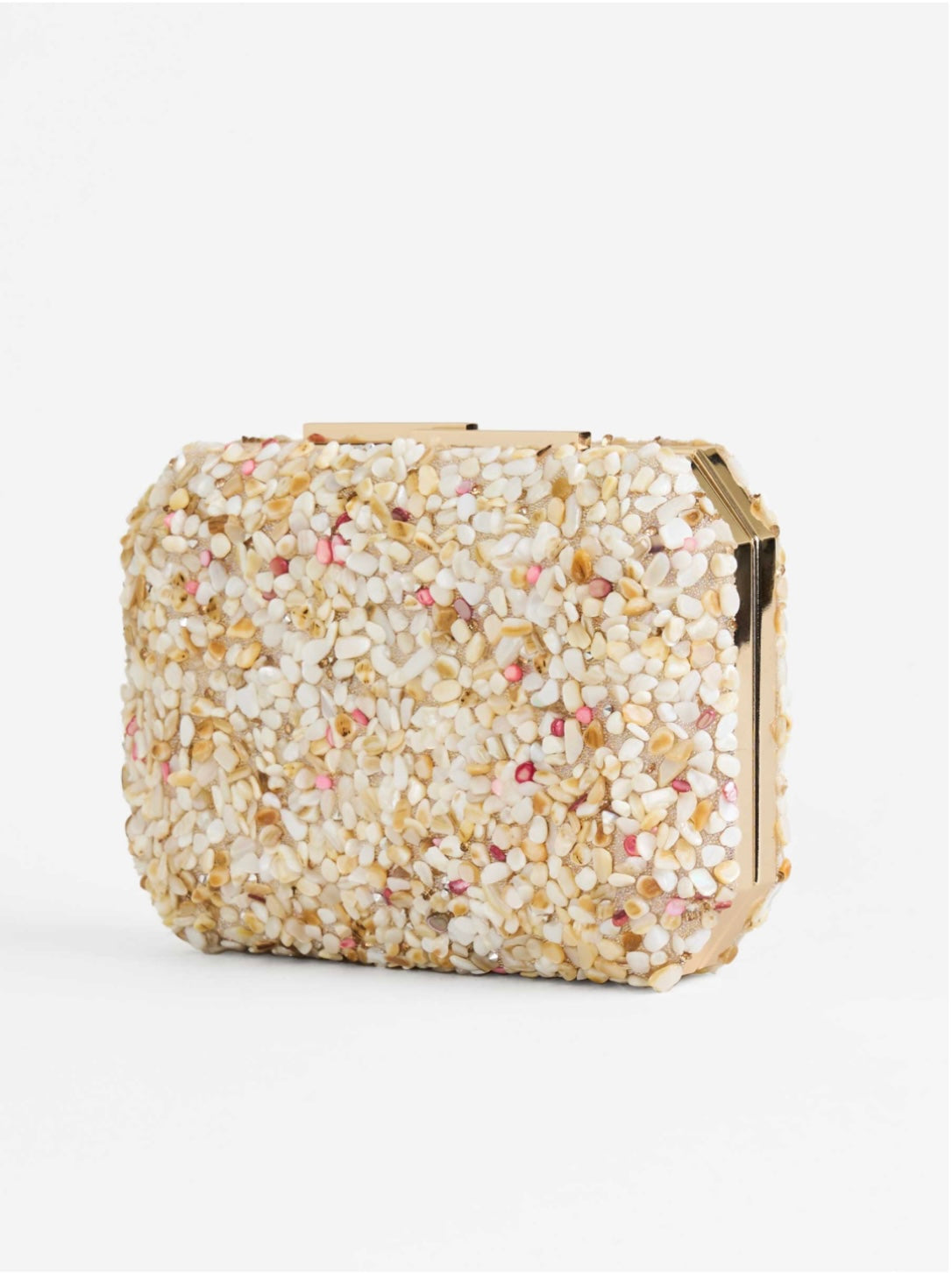 CLUTCH BAG RHINESTONES BEIGE